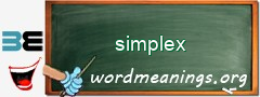WordMeaning blackboard for simplex
